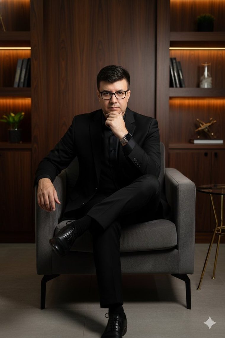 Fernando Pastori, engenheiro civil, no escritório
